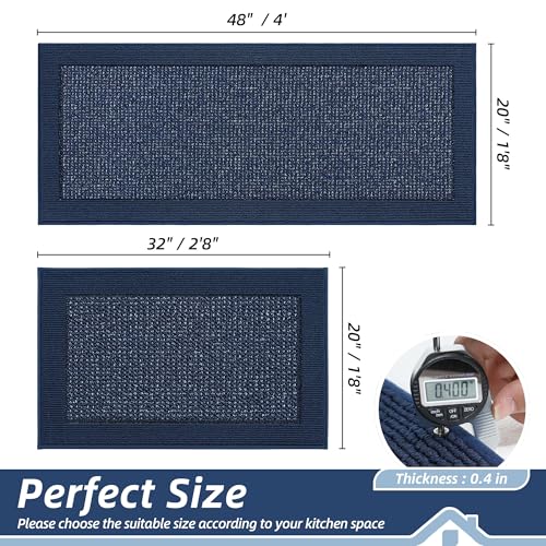 Kitchen Rugs Set of 2 (Blue / 20"x32"+20"x48" (Rectangular))