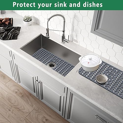 Sink Protectors for Kitchen Sink 19x13 & 24x12.5 & 13x11 & 26x14 & 28x14 & 29x15 (24"x 12.5" 3 Reserved Holes)