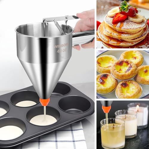 40oz Stainless Steel Pancake Batter Dispenser Multi (Stainless Steel - 40 oz)