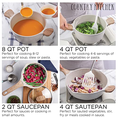Non Stick Cast Aluminum Cookware Set (Cream / 13 Pc.)