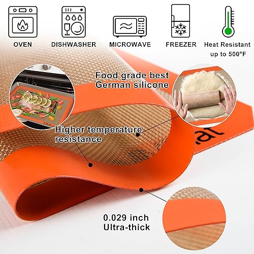 Best German Silicone Baking Mat (Standard Baking Mat / Toaster Oven Size (Set of 2))