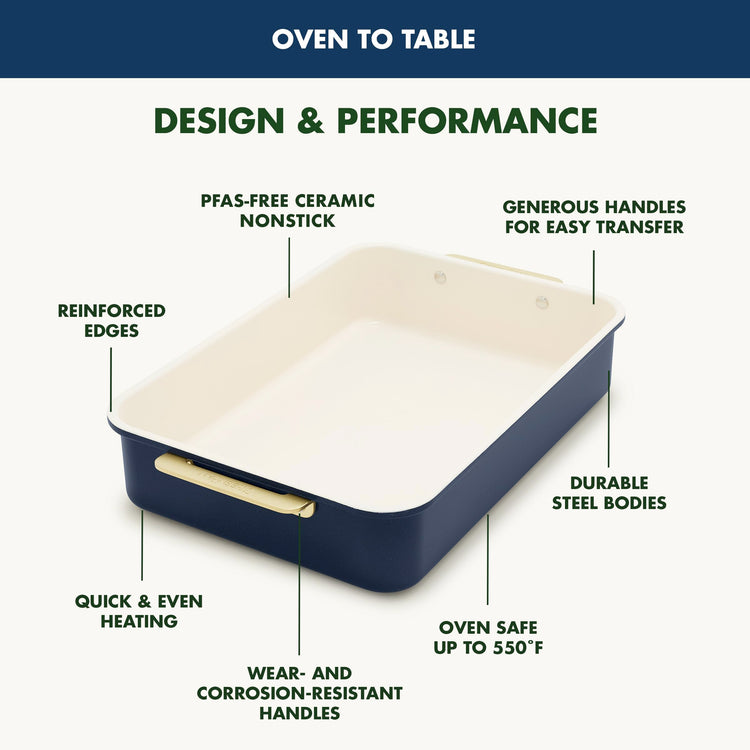 Bakeware 13" x 9" Nonstick Rectangular Cake Pan (13" x 9" Rectangular Cake Pan / Oxford Blue)
