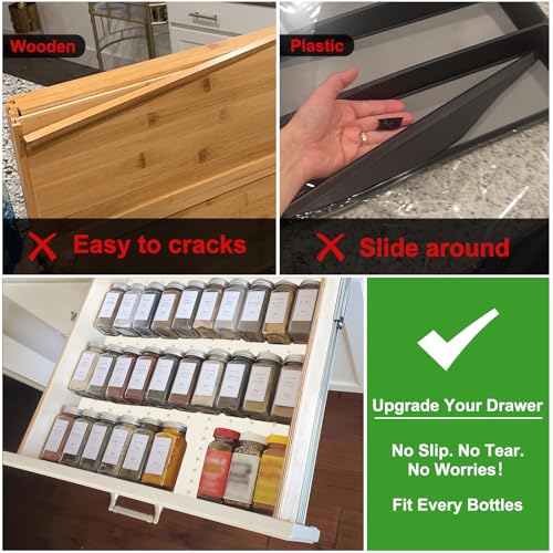 Spice Drawer Organizer Insert (1Pack-19" x 12.9" / Pearl)