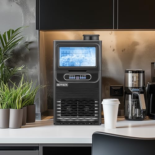 70LBS 24H Countertop Ice Maker with 2 Water Inlets (Black / 70LB)