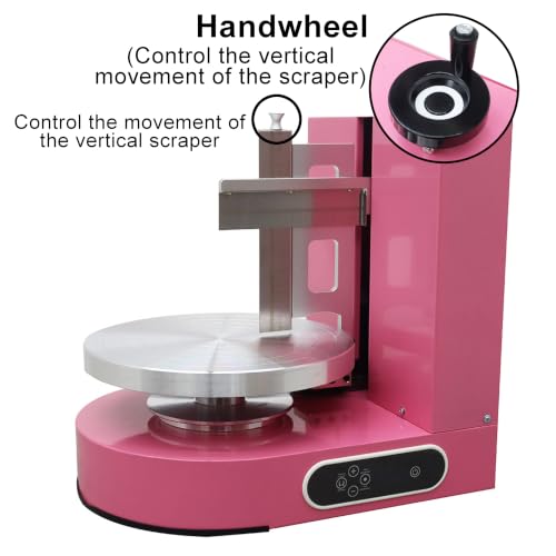 Electric Cake Frosting & Smoothing Machine Stainless Steel 110V (4-12inch / Pink)