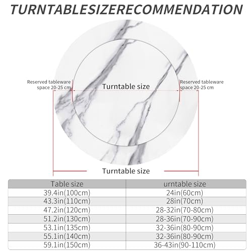 23.6" Lazy Susan for Table Top Tempered Glass Rotating Serving Tray for Dining Table (Glass / 60CM)