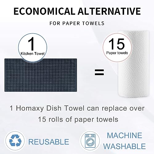 100% Cotton Terry Kitchen Towels (Dark Grey / 13 X 28 - 8 Pack)