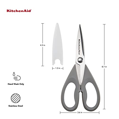 All Purpose Kitchen Shears with Protective Sheath Durable Stainless Steel Scissors (Gray / 1 Pack)