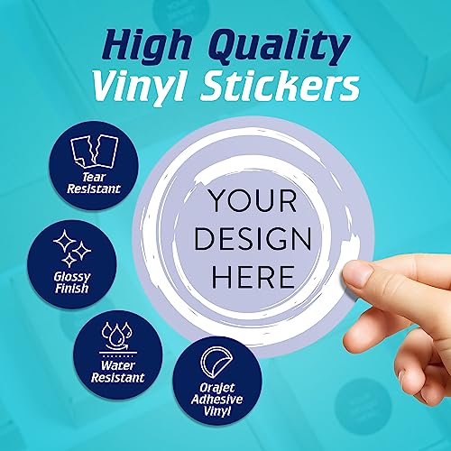 100 Custom Vinyl Stickers (Lavender Swirls / 5x5)
