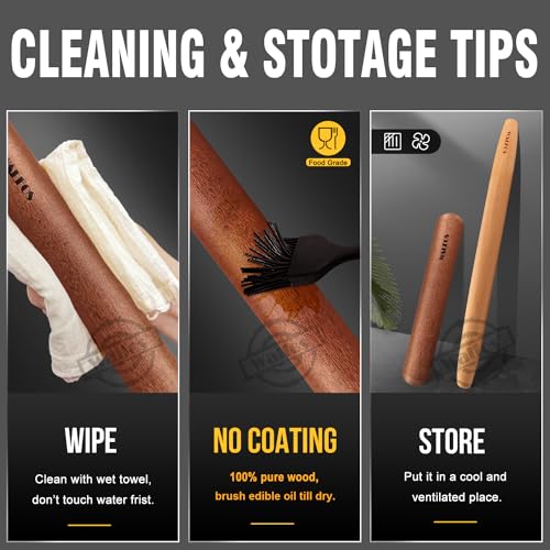 French Rolling Pin Set (8 in sapele wood + 15.7 in beech wood + pastry mat)