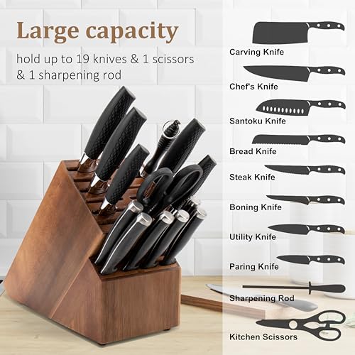 Universal Knife Block Without Knives (Brown-20 Slot)