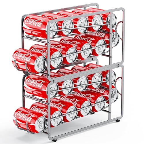 Soda Can Organizer Storage Rack (Silver)