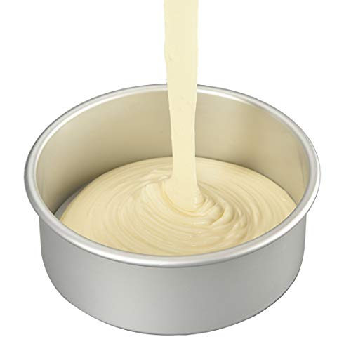 2 Pack 8 Inch Aluminum Round Cake Pan with Removable Bottom