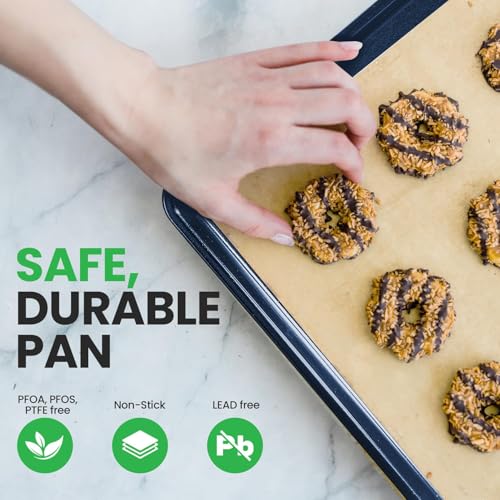 Extra Large Nonstick Cookie Sheet for Baking (1-Pack / Blue Diamond)