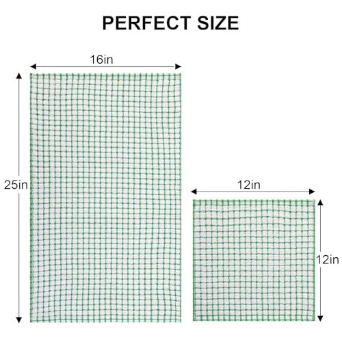 12 Pack Dishcloths and Kitchen Towels Sets (Green / 12-Piece Set)