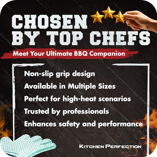 XL Silicone Smoker BBQ Gloves (Mint / X-Large)