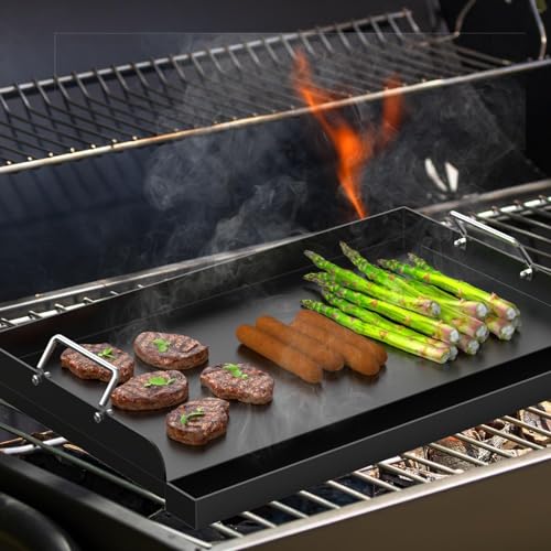 25" x 16.5" Nonstick Carbon Steel Griddle for Gas (15.1" x 0.7" x 13.9")