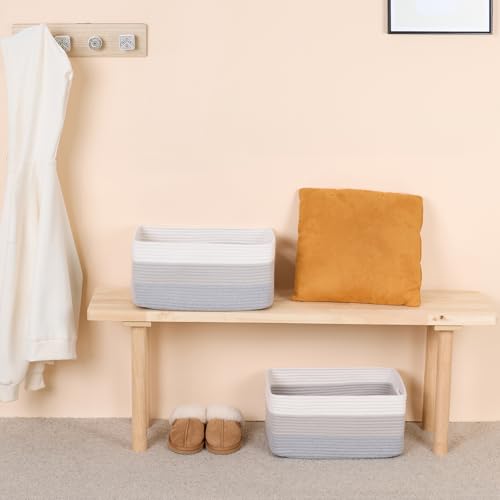Large Storage Baskets for Shelves (2pcs-L17×W13×H7.5" / Gradient Grey)