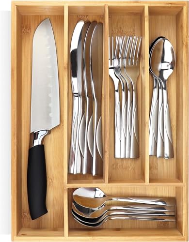 Silverware Organizer (Brown / 5 Slots)