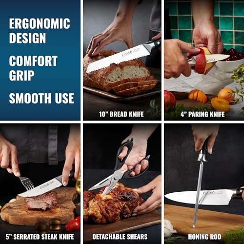 15 Piece Knife Set (Brown - Walnut)