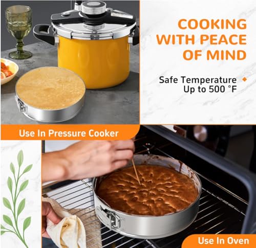 9 Inch 304 Stainless Steel Springform Pan with Removable Bottom (9 Inch)