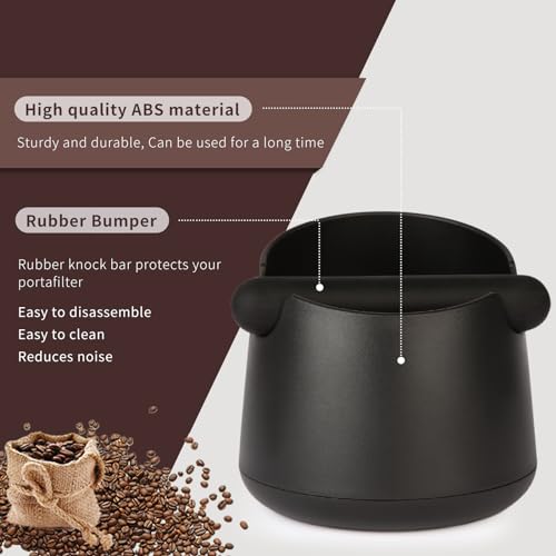 Knock Box Large Capacity Design Espresso Knock Box Shock (4.9x5.3Inch Knock Box)