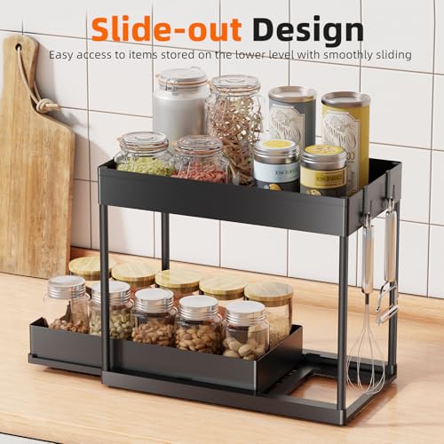 Under Sink Organizer 2 Pack (Black / 2 pack)