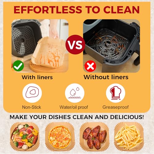 Air Fryer Liners Disposable (8"Square)