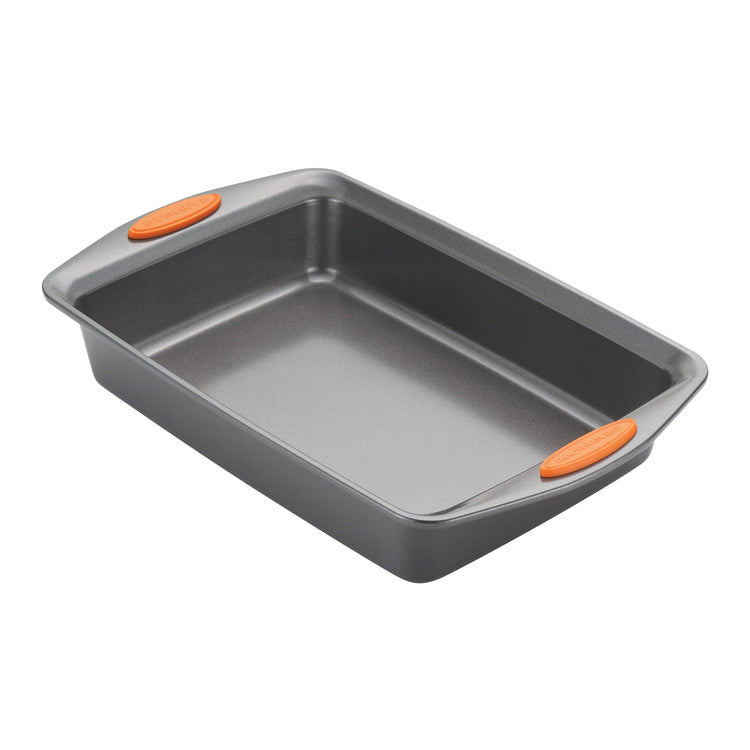 Nonstick Baking Pan with Lid (Gray with Orange Grips / 9" x 13" / With Lid)
