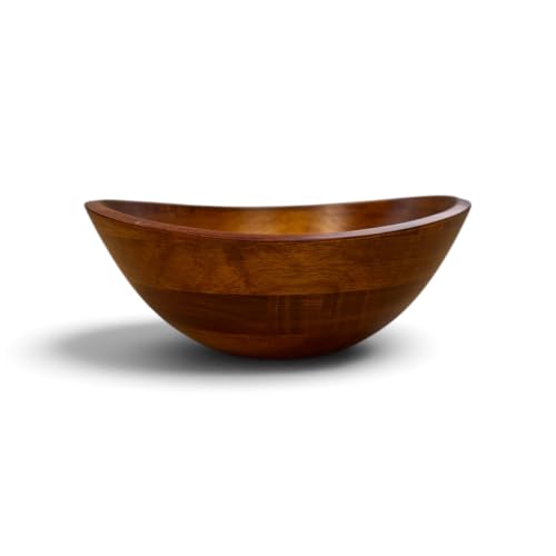 Cherry Finished Wavy Rim Serving Bowls for Fruits or Salads (Small - Set of 4)