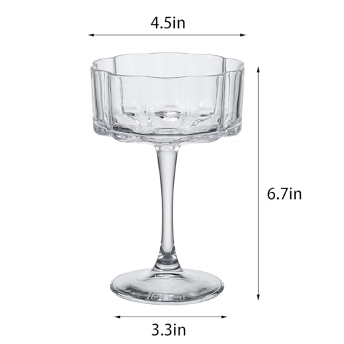 Vintage Champagne Coupes Glass Cute Martini Cocktail Glasses (12 Count)