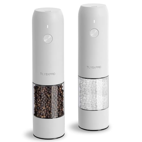 Electric Salt and Pepper Grinder Set (White)