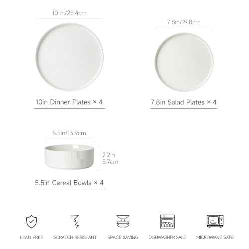 Stoneware Dinnerware Sets for 4 (12 Count)