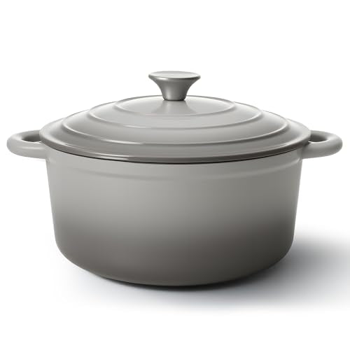6 Quart Dutch Oven Pot with Lid (6 QT / Gray)