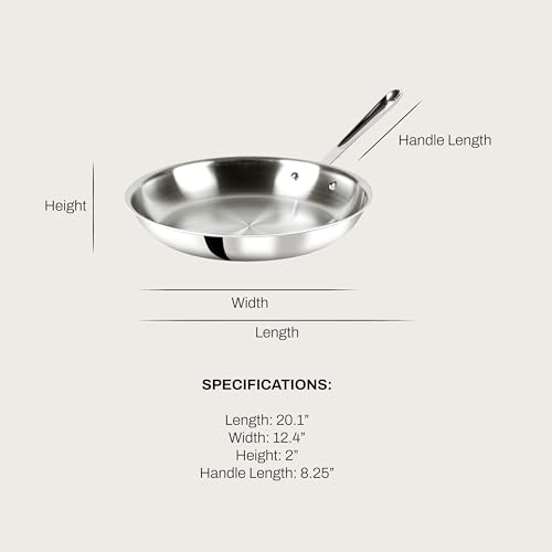 D3 Stainless Steel 12" Fry Pan