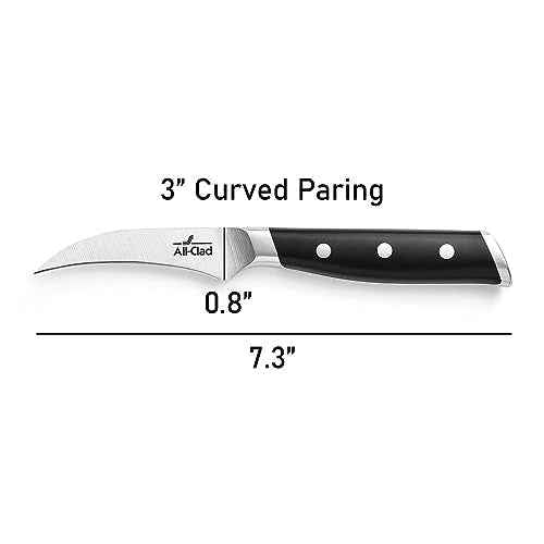 Forged German Stainless Steel Curved Paring Knife 3.5 Inch