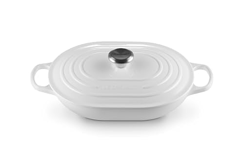 Enameled Cast Iron Oval Casserole with Lid