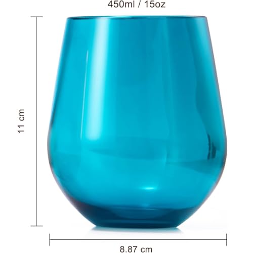European Style Shatterproof Tritan Stemless Wine Glasses