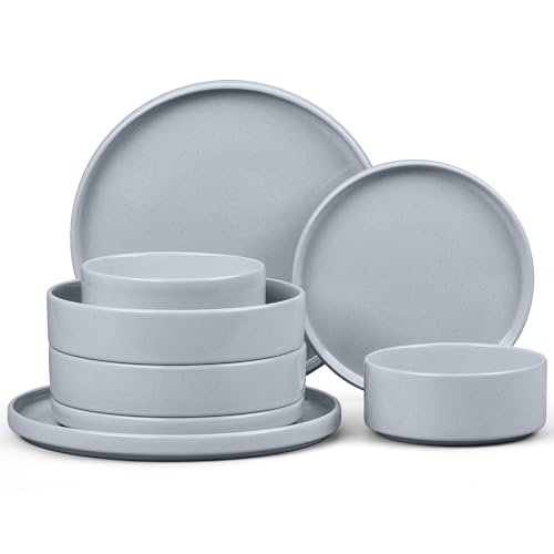 8 Piece Stoneware Dinnerware Sets with Pasta Bowls (8 Count)