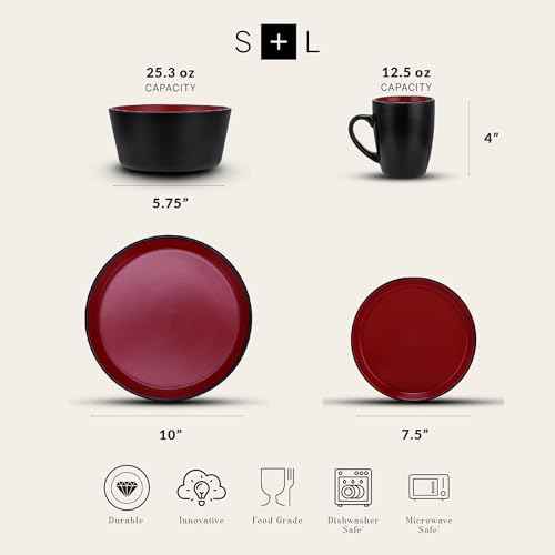 Albie Stoneware 32 Piece Modern Dinnerware Set (32 Count)