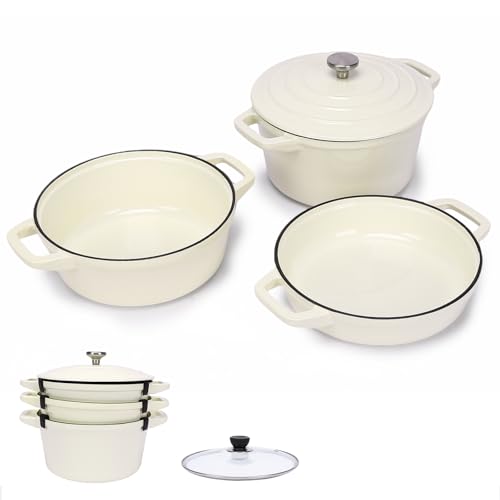 5 Piece Enameled Cast Iron Skillet Set