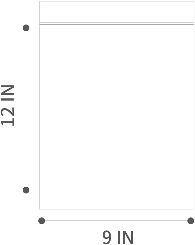 9" X 12" (100 Bags) 2 Mil Clear Reclosable Zip Plastic Poly Bags with Resealable Lock Seal Zipper