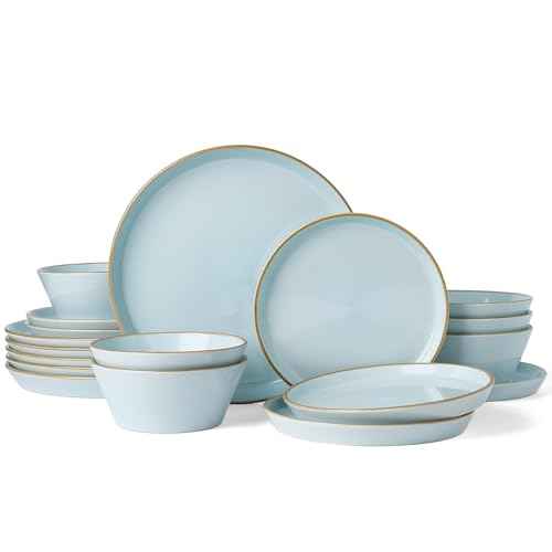 Saturn Plates and Bowls with Rim (18 Count)