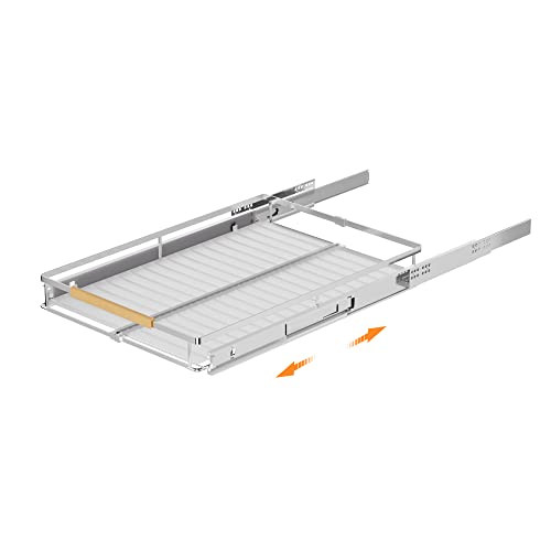 Pull Out Cabinet Organizer (S:12.1~18.4" W x 22.5" D / Chrome-3pack)