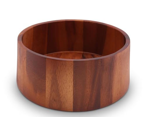 Tulip Shape Acacia Wood Serving Bowl Large for Fruits and Salads 12 Inch Diameter x 4.5 Inch Tall (4.5" Tall x 12" Diameter)