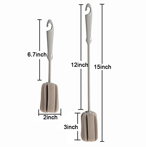 Brush Bottle 2 Pack 1 Long 1 Short Cleaning Brush 2pcs Traceless Hook (4 Count)