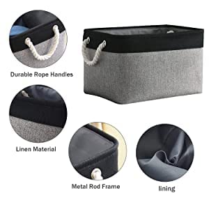 Storage Bins Storage Cubes Storage Containers for Organizing with Handles for Organizer Bins