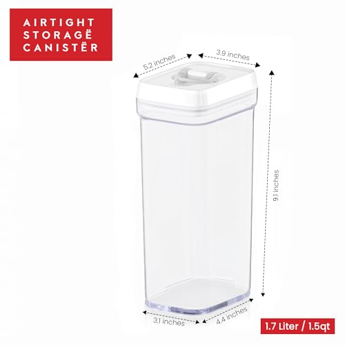 Airtight Food Storage Containers with White Lids 1.7L (02 - 1.4 Liters (Set of 4))
