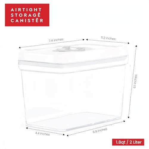 Airtight Food Storage Containers with White Lids 2L (04 - 2 Liters (Set of 4))