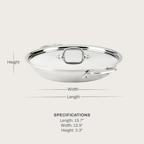 D3 Stainless Steel 3Qt Braiser Pan with Lid